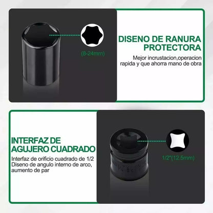 Set x20 Piezas Copas ½  De Impacto + Estuche
