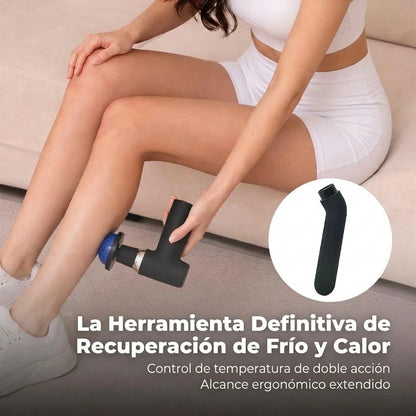 Pistola Masajedora De Impacto Frío Y Calor Mango Extensible