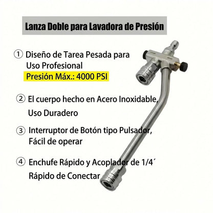 Boquilla A Presión ¼ De Doble Conexión Para Hidrolavadora