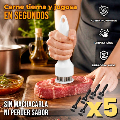 Ablandador de Carne Profesional De Agujas y Mango Ergonómico