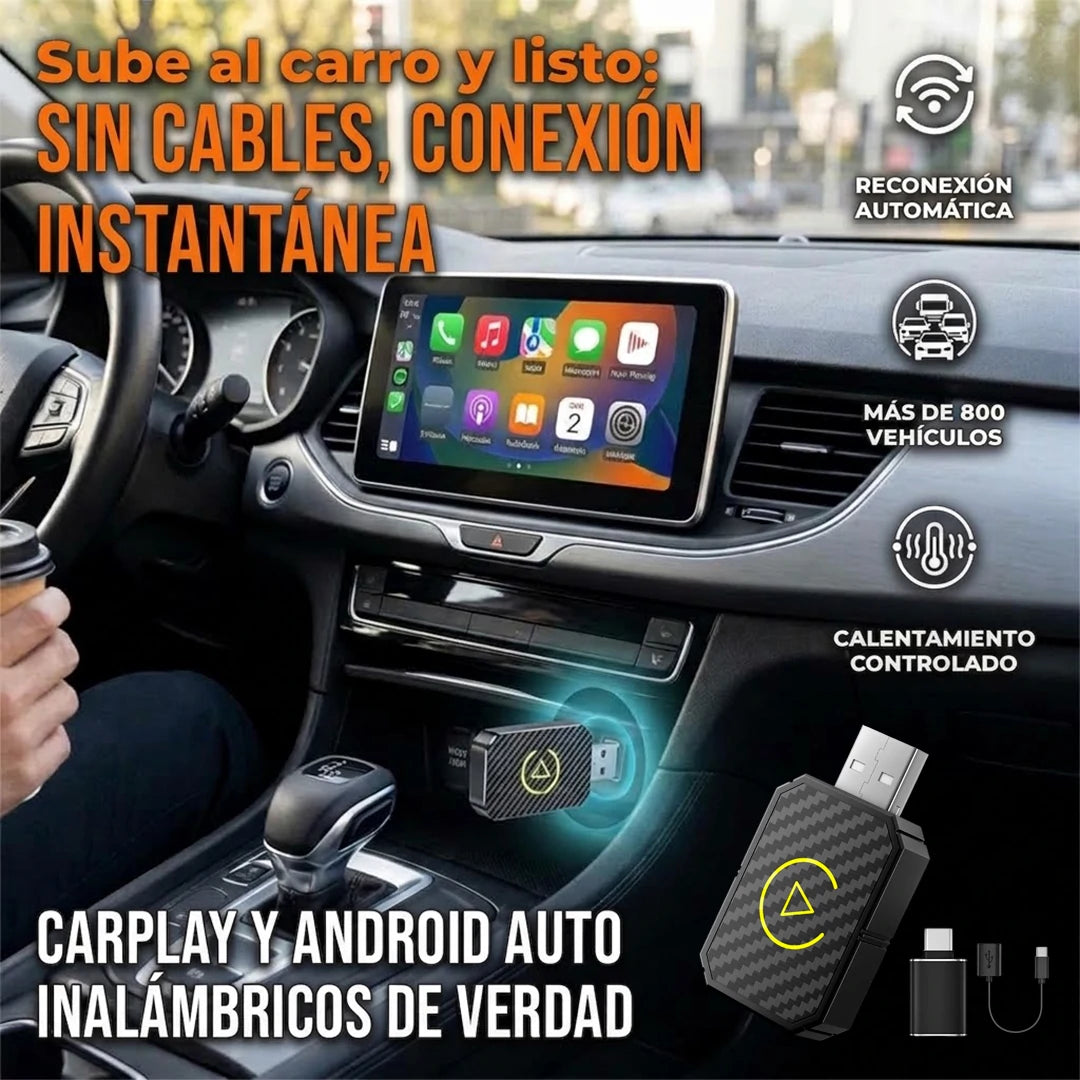 Adaptador 2 en 1 CarPlay / Android Auto Inalámbrico Para Carro