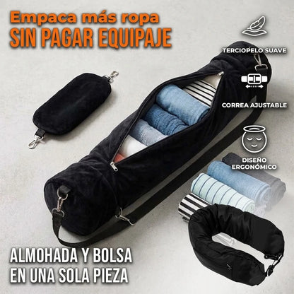 Almohada 2 En 1 De Viaje Rellenable Con Ropa Y Cojín Cervical