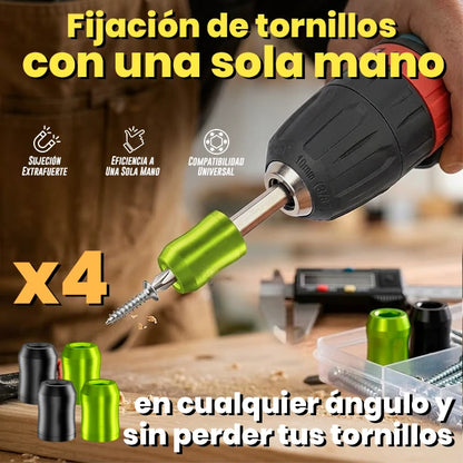 Pack x4 Anillo Magnético Extra Fuerte Desmontable Para Destornillador Hexagonal