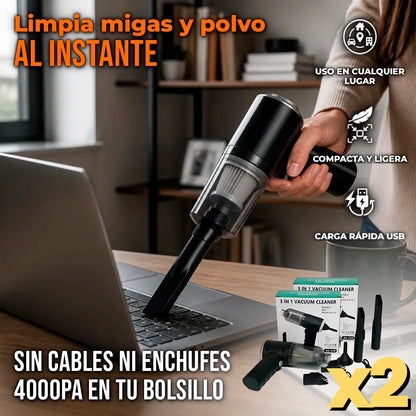 Pack x2 Aspiradora De Mano Inalámbrica 3 En 1 Recargable
