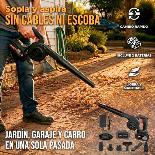 Aspiradora Y Sopladora Eléctrica 2 En 1 Inalámbrica 2 Baterías