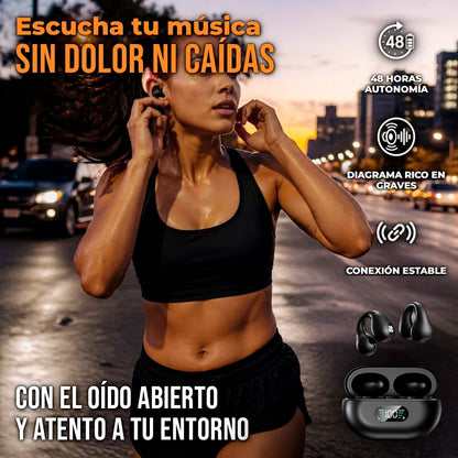 Auriculares Deportivos Oído Abierto Con Clip y Pantalla LED