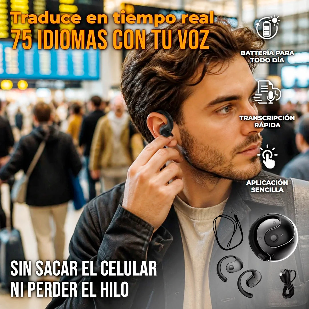 Auriculares Traductores Bluetooth Oído Abierto Tipo Esfera