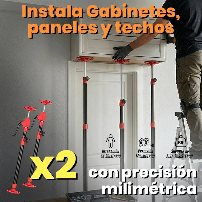 Pack x 2 Barras Gato Extensibles De Elevación Soporte Instalación Gabinete