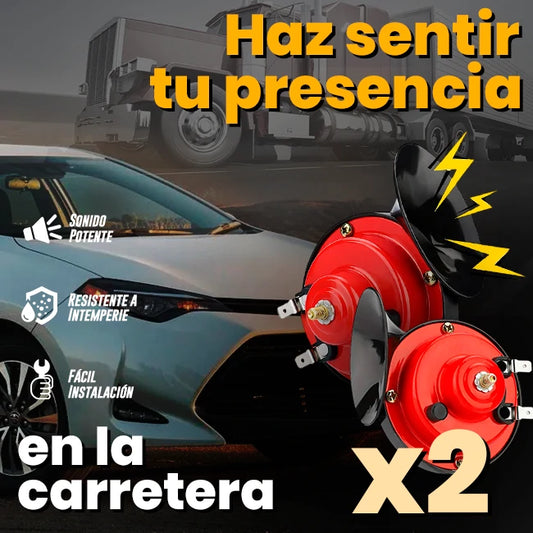 Pack x2 Bocina Extra Ruidoso Para Vehículos