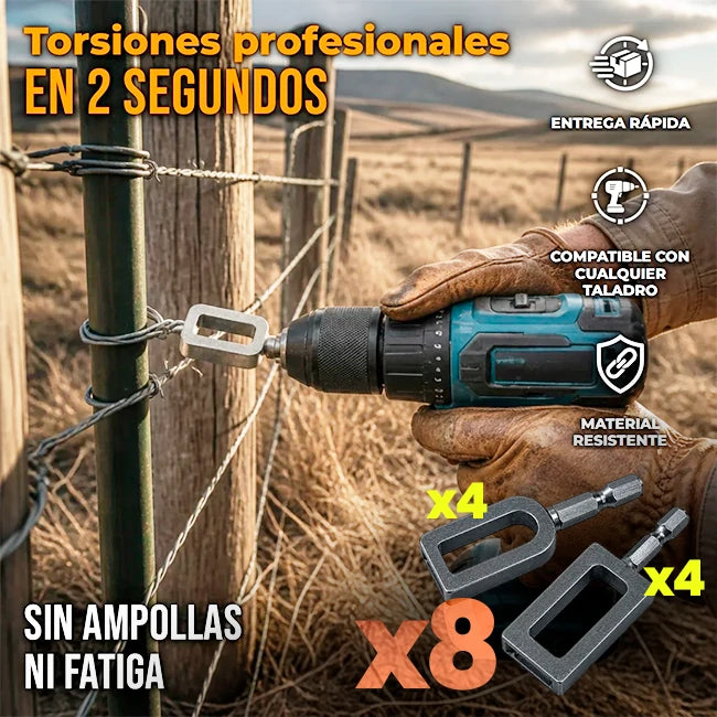 Pack x8 Atador De Alambre Para Taladro Con Cabezal En U y Ranurado