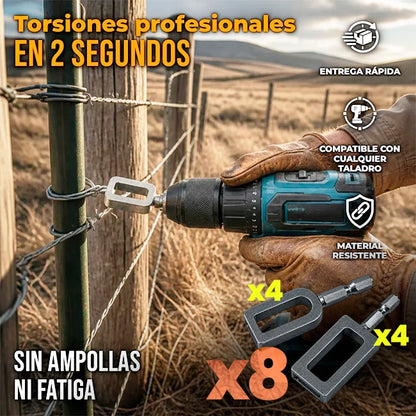 Pack x8 Atador De Alambre Para Taladro Con Cabezal En U y Ranurado