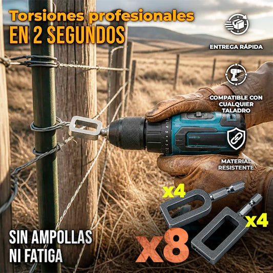 Pack x8 Atador De Alambre Para Taladro Con Cabezal En U y Ranurado