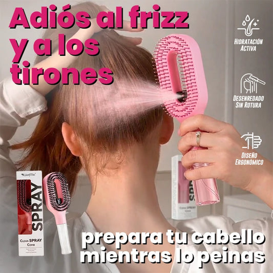Cepillo Desenredante 2 En 1 Con Spray Integrado