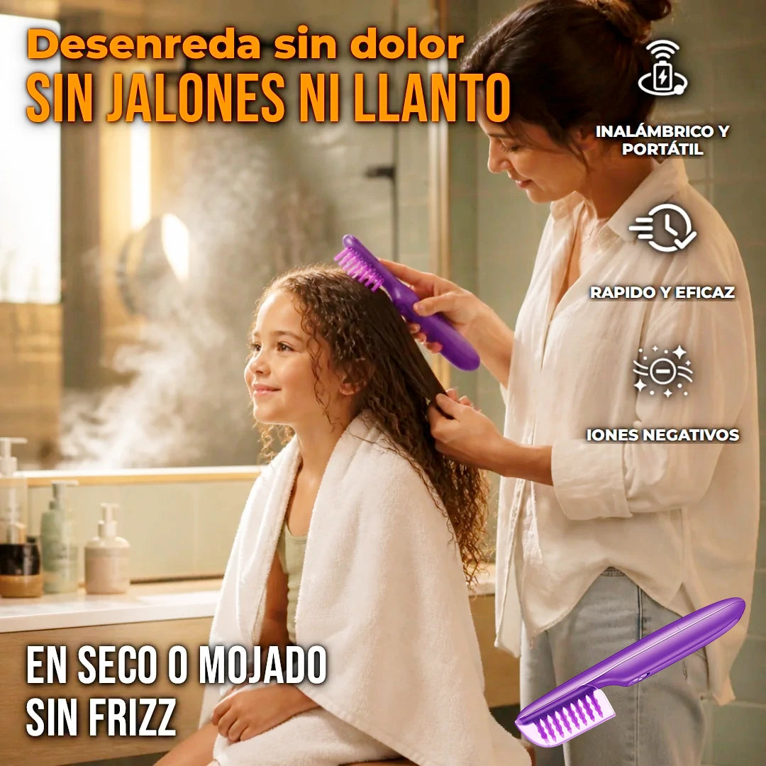Cepillo Desenredante Eléctrico Cabello Húmedo Y Seco
