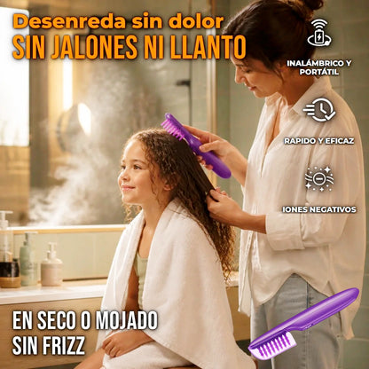 Cepillo Desenredante Eléctrico Cabello Húmedo Y Seco