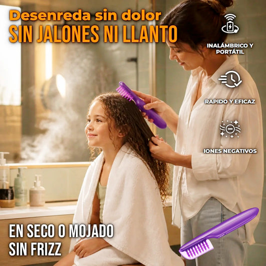 Cepillo Desenredante Eléctrico Cabello Húmedo Y Seco