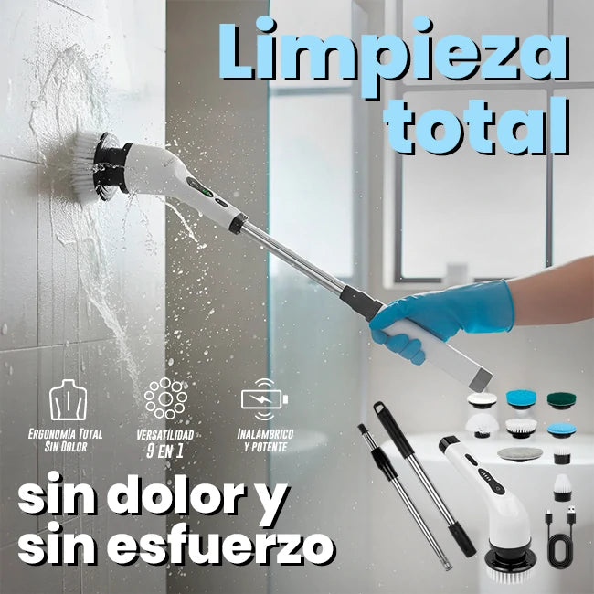 Cepillo Eléctrico Inalámbrico Limpieza Extensible 9 En 1