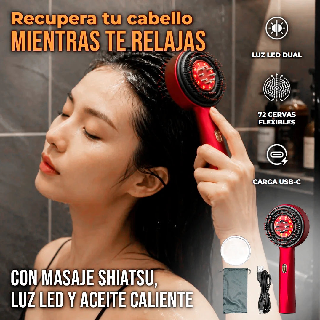 Cepillo 2 En 1 Masajeador De Crecimiento Capilar Aplicador Aceite