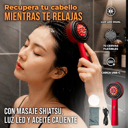 Cepillo 2 En 1 Masajeador De Crecimiento Capilar Aplicador Aceite