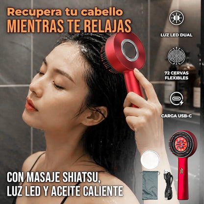 Cepillo 2 En 1 Masajeador De Crecimiento Capilar Aplicador Aceite