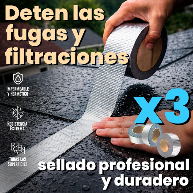 Pack x3 Cinta Butilo Profesional Sellado Impermeable