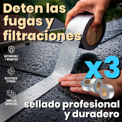 Pack x3 Cinta Butilo Profesional Sellado Impermeable