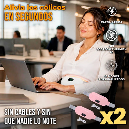 Cinturón Masajeador Térmico Menstrual Portátil 3 Niveles