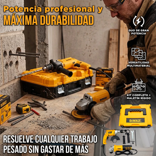 Combo Profesional Taladro Y Pulidora DeWalt 750W