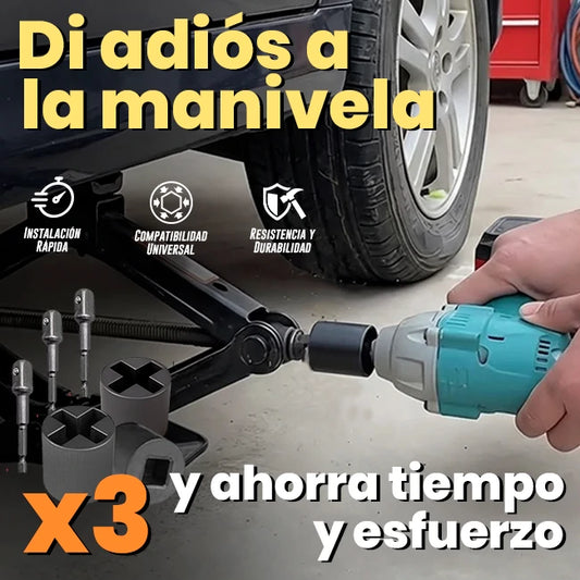 Set x3 Dado Adaptador Universal Gato Mecánico Llave Impacto Y Taladro