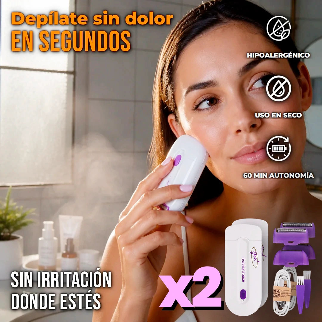Kit X2 Depiladora Eléctrica De Vello Facial y Corporal Recargable