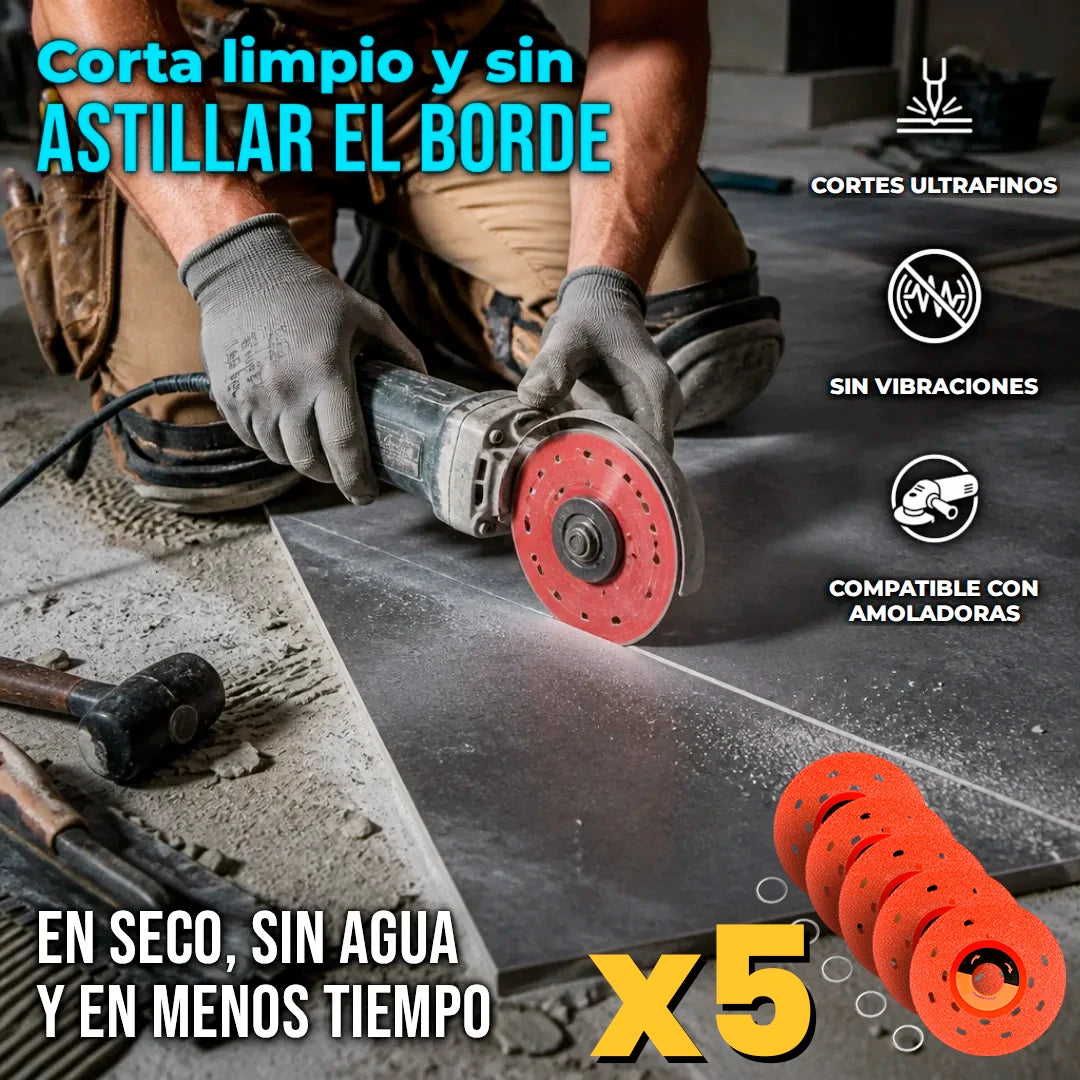 Pack X5 Disco De Corte Cerámica Mármol 4 Pulgadas Corte Fino