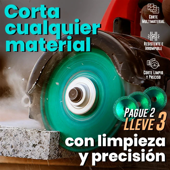 Disco Corte Diamante Indestructible  Multifuncional x3