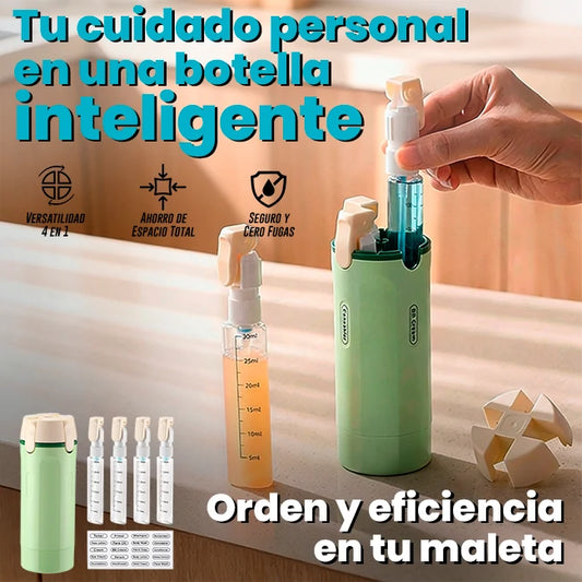 Dispensador De Tocador 4 En 1 Portátil Con Contenedores Recargables