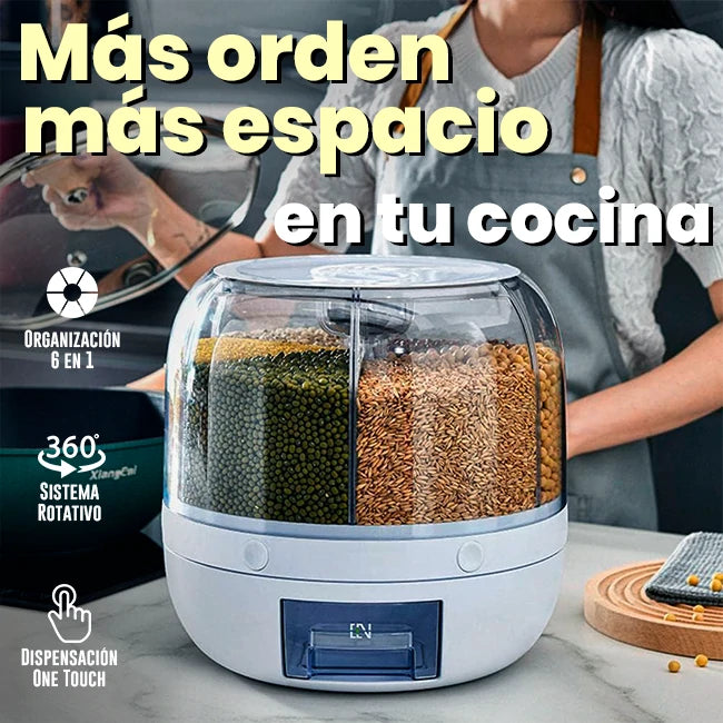Dispensador Giratorio 360° De Alimentos De 6 Divisiones