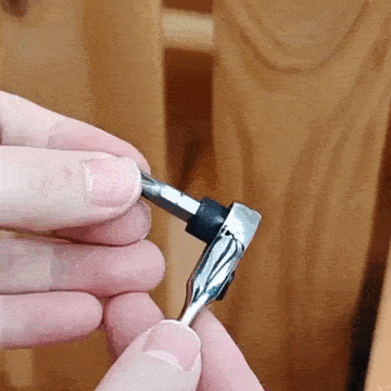 Carraca Doble 1/4" Mini Con Cabezal Dado y Portabrocas Para Espacios Reducidos