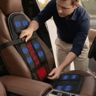 Cojín Masajeador con Calor 7 Motores — Masaje Eléctrico para Auto, Oficina y Casa
