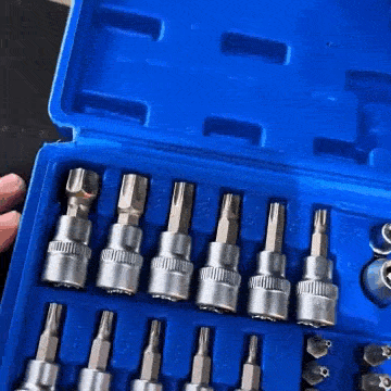 Juego de Vasos y Puntas Torx + E-Torx 34 Piezas Para Carro / Moto / Taller