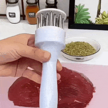 Ablandador de Carne Profesional Con 20 Agujas y Mango Ergonómico