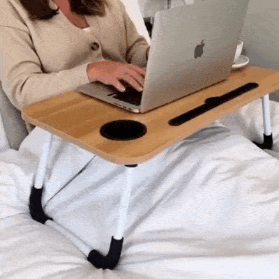 Mesa Plegable Multiusos para Cama y Sofá — Escritorio Portátil con Ranura para Tablet y Teléfono