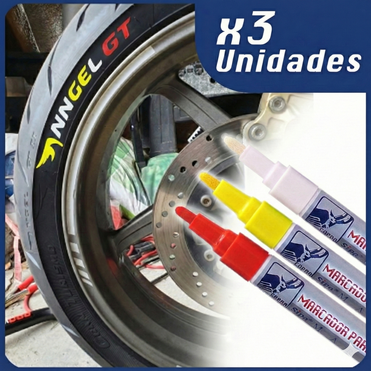 Kit de 3 Marcadores para Llantas