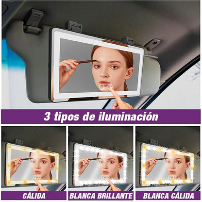 Espejo Tocador Visera De Carro Recargable 60 Leds