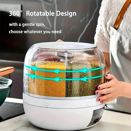 Dispensador Giratorio 360° De Alimentos De 6 Divisiones