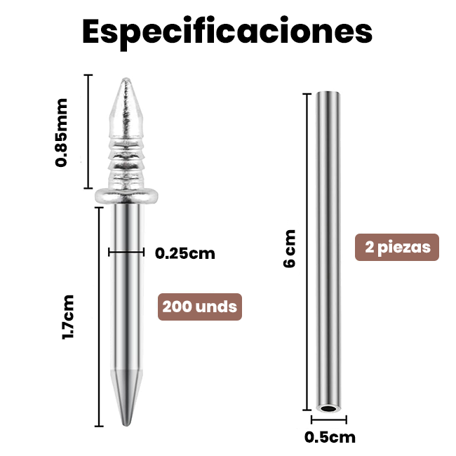 Clavo Sin Costura de Acabado Invisible x200