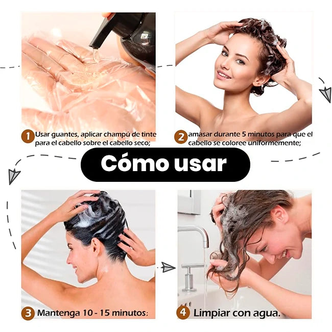 Shampoo Cubre Canas 3 En 1 Cobertura En Minutos