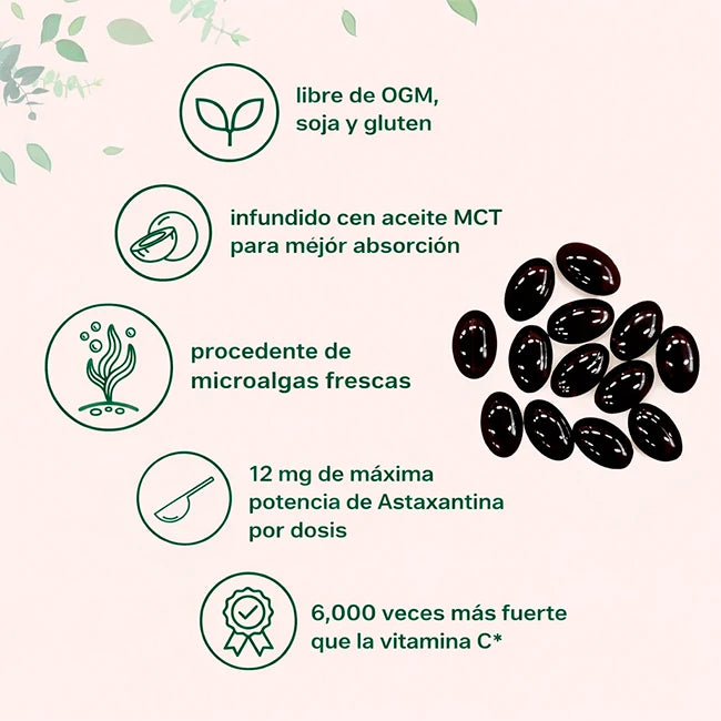 Suplemento Antioxidante Astaxantina Cápsulas 12mg