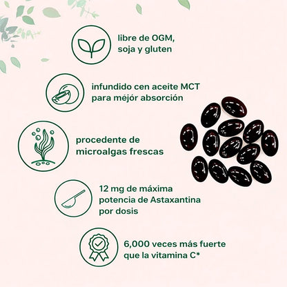 Suplemento Antioxidante Astaxantina Cápsulas 12mg