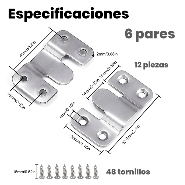 Soporte Invisible x12 Piezas