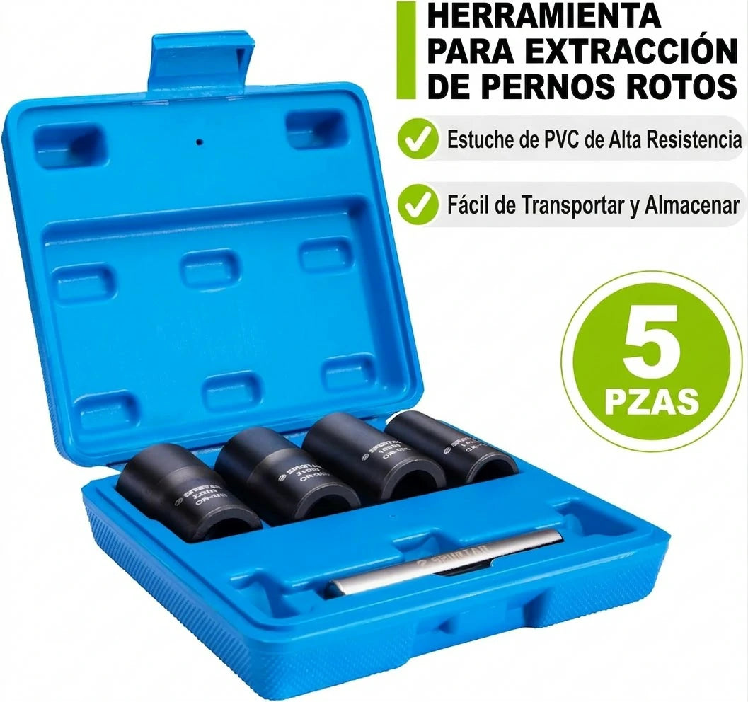 Kit Profesional 5 Piezas Extractor De Pernos y Tuercas