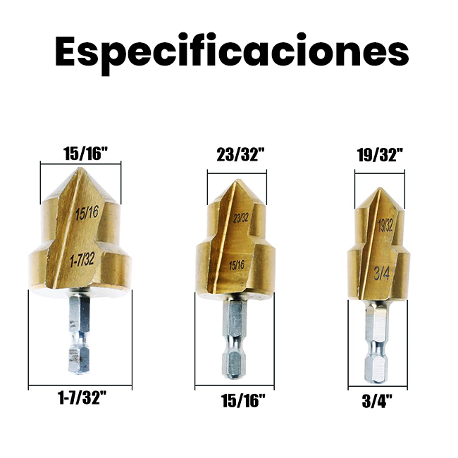 Kit x6 Brocas para Reparación de Tubería