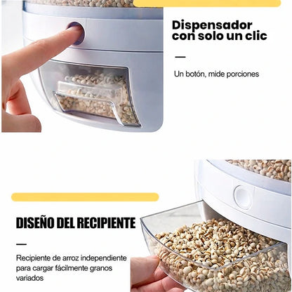 Dispensador Giratorio 360° De Alimentos De 6 Divisiones